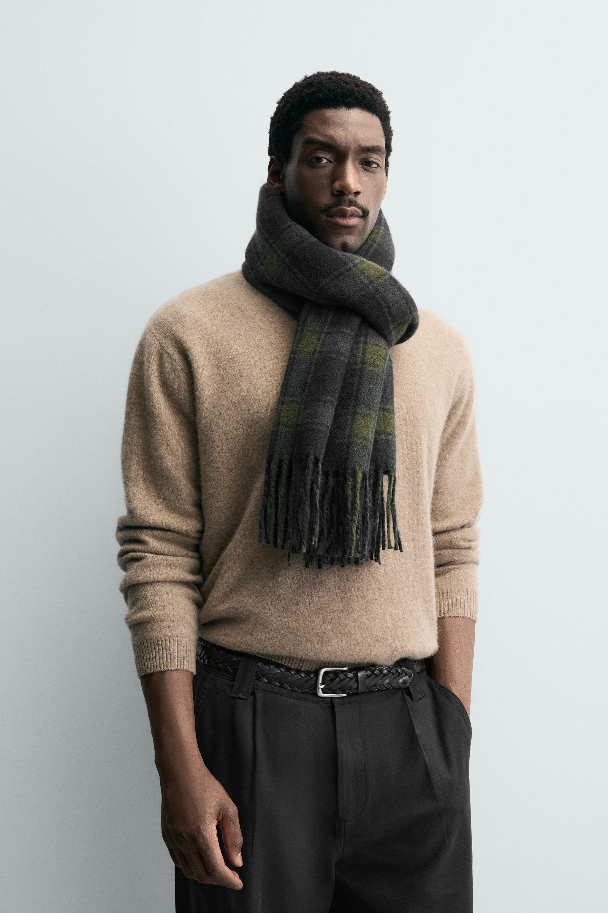 COMBINED PLAID SCARF